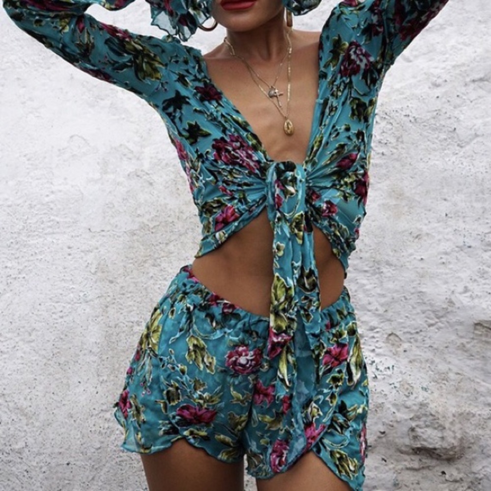 Rat & Boa silk Petal shorts